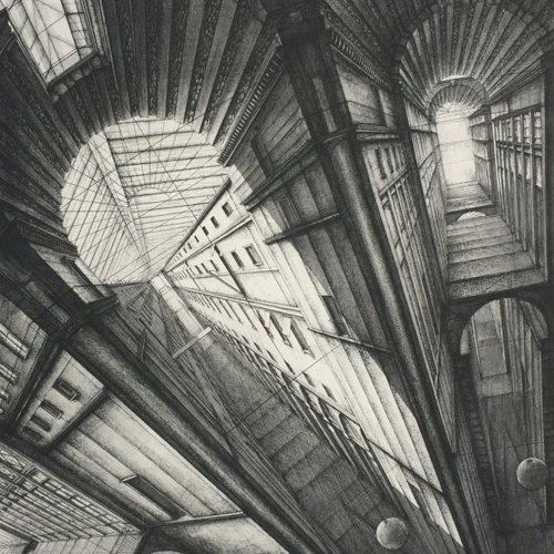 'Passage Choiseul' (1990) de Érik Desmazières