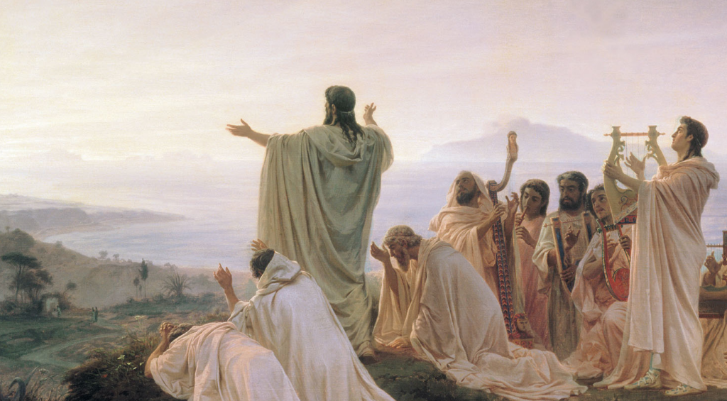 'Pitagóricos celebrando el amanecer' (1869) por Fyodor Bronnikov